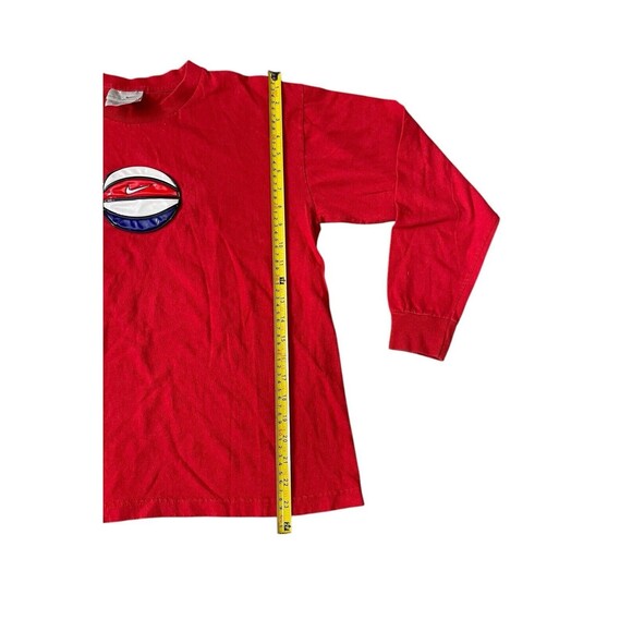 VTG 2000s Y2K Nike Hoops 3D Basketball Red Longsleeve Style Kids Size XL - Picture 4 of 6